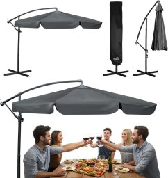 Plonos Parasol ogrodowy składany 6 segmentowy 350 cm z pokrowcem PL-880
