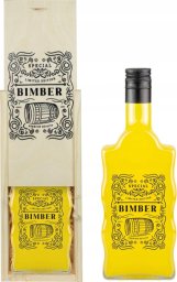 Bimberek SKRZYNKA DREWNIANA + butelka FALA BIMBER