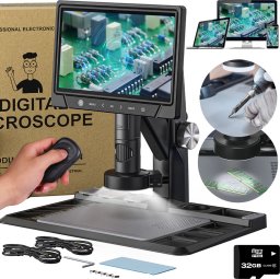 Mikroskop Benetech MIKROSKOP CYFROWY POWIĘKSZENIE 1600x 12MP 28 LED EKRAN HD IPS 10" 32GB SD