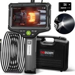 Benetech ENDOSKOP KAMERA INSPEKCYJNA SZTYWNY 5M PRZEWÓD DUAL 5,5mm 9LED 32GB SD 5M