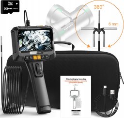 Benetech ENDOSKOP INSPEKCYJNY OBROTOWY 360 LED EKRAN SD 32GB IP67 2m KAMERA S10 6mm