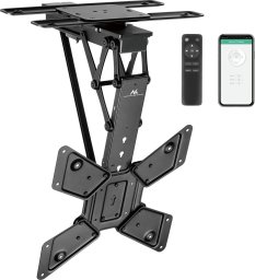Maclean Uchwyt do TV elektryczny sufitowy , obsługa TUYA, max VESA 600x400, obrót 90st. pilot, 23"-65", 30kg, MC-491