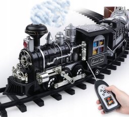 click4TOYS Kolejka Elektryczna Duży Tor Lokomotywa Pociąg Dym