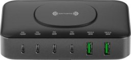 Ładowarka 4smarts 4smarts Stacja ładująca 7w1 100W         z ładowaniem bezprzewodowym czarno-szary/black-grey 540571