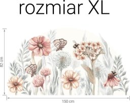 Pastelowe Love Polne Kwiaty XL - naklejka na ścianę