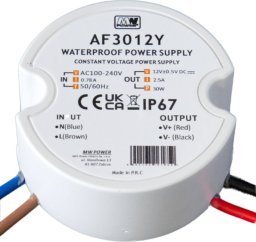 MPL Power MW Power 30W 24V/1.25A round LED power supply, IP67