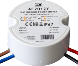 MPL Power MW Power 20W 12V/1.67A round LED power supply, IP67