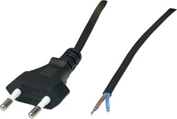 MPL Power POSAC-CEE7/16BK16: POS AC cable CEE7/16-YJ01[2,5A]-tinned ends H03VVH2-F2G0,75 L=1600 black