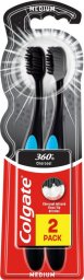 Colgate Colgate 360 Black Szczoteczka do zębów średnia Charcoal 2 sztuk