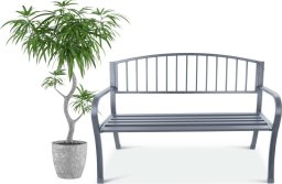 Bauerkraft Ławka ogrodowa z oparciem parkowa na taras balkon metalowa konstrukcja grafitowa