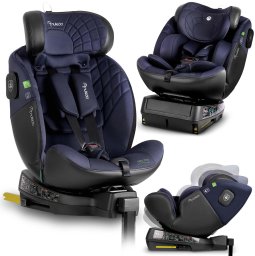 Fotelik samochodowy Nukido Fotelik samochodowy Aero Line czarno-granatowy 0-36 kg ISOFIX