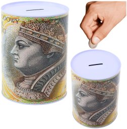 LeanToys Skarbonka Metalowa Puszka Banknot 200 Złotych 16x12cm