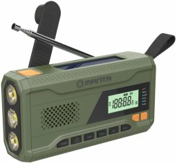 Radio Manta Radio przenośne na korbkę powerbank latarka DYNAMO USB FM, AM
