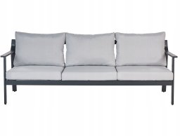 Beliani Sofa ogrodowa dla 3 osób KIATO Metal Jasnoszary