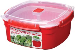 Sistema Sistema 1103, Steamer, Red, 3200 ml, Transparent, 13.53 cups, 238 mm