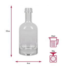 Bimberek Butelka Szklana TADEK 50ml Mini Butelki Na Nalewki Wino + ZAKRĘTKA