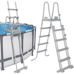 Bestway Bestway bezpieczna antypoślizgowa metalowa Drabinka do basenu 132cm 58332 EDUKAMP