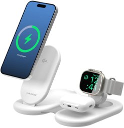 Ładowarka Alogic Alogic PackAway 3-in-1 Qi2 Wireless Charging Stand White