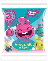 Chlapu Chlap Chlapu Chlap Dwukolorowa musująca pastylka do kąpieli-jagoda i lody waniliowe 1szt
