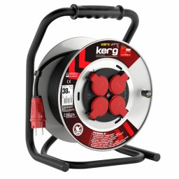 Kerg Przedłużacz bębnowy KERG W2381 30m 31,5mm2 H05RR-F 250V czarny
