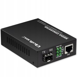 Konwerter światłowodowy Qoltec Switch niezarządzalny Qoltec Dwukierunkowy Media Konwerter 1x RJ45 1x SFP | 1000Mb/s | 5V