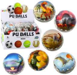 LeanToys Piłka Do Odbijania Ugniatania Piankowa Piłeczka Dinozaury 7cm LEAN TOYS