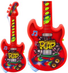 LeanToys Gitara Elektryczna Dla Dzieci Melodie Gama Solmizacyjna Czerwona LEAN TOYS