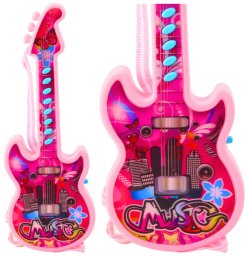LeanToys Gitara Elektryczna Dla Dzieci Melodie Gama Solmizacyjna Różowa LEAN TOYS