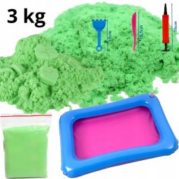 Piasek kinetyczny z foremkami 3 kg zielony