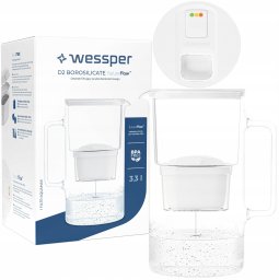 Dzbanek filtrujący Wessper Dzbanek Wessper D2 Borosilicate FutureFlow Aquamax (WES201-FF-WH)