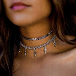 ITIMPORT NASZYJNIK CHOKER CELEBRYTKA DŁUGA BOHO SREBRNY 42