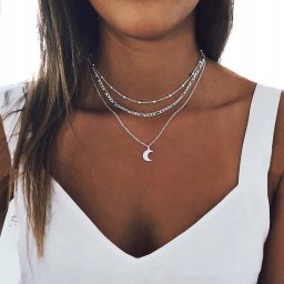 ITIMPORT NASZYJNIK CHOKER CELEBRYTKA DŁUGI BOHO SREBRNY 26