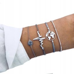 ITIMPORT ZESTAW BRANSOLETEK BOHO RETRO PUNK Charms 61