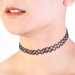 ITIMPORT CHOKER KLASYCZNY Czarny NASZYJNIK Gothic CH12