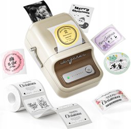 Drukarka etykiet Niimbot NIIMBOT Drukarka Termiczna NAKLEJKI Bluetooth B21 PRO KREMOWA 300dpi