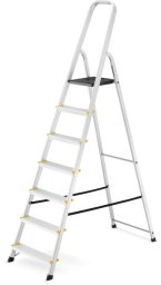 DRABEST Drabina aluminiowa, 7 stopni, wytrzymałość 150 kg I-1917