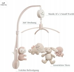 Clementoni Baby's only musical carousel animals 0+ Old pink/ Warm linen BO-815.023.061.50