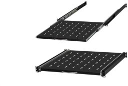 STALFLEX Półka wysuwana do szafy RACK 19 1U 450mm z uchwytem czarna