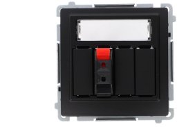 Kontakt-Simon Simon Basic Gniazdo głośnikowe 1-krotne z polem opis. (moduł) Przekrój przew.dla wejścia i wyjścia 2,5 mm2 czarny BMGL31.01/49