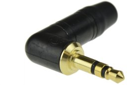 Neutrik NEUTRIK Wtyk kątowy Audio AUX mini Jack 3,5mm Stereo na kabel do 4,5mm pozłacany czarny NTP3RC-B