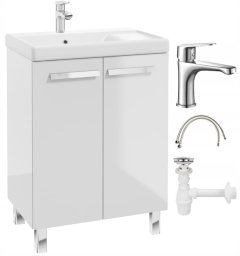 Stamar Zestaw łazienkowy szafka z umywalką 80x60 + bateria syfon korek click-clack Bonita