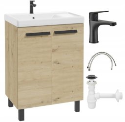 Stamar Zestaw łazienkowy szafka z umywalką 80x60 + bateria syfon korek click-clack Bonita