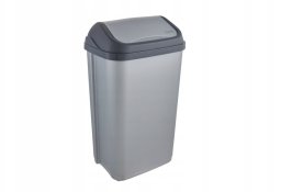 Kosz na śmieci Comfort Atkritumu spainis ar grozamu vaku 50L Swantje 38 5x29x66cm gaisa sudraba krasa 4001515308953