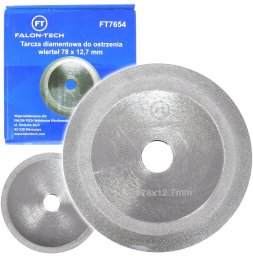 Falontech TARCZA DIAMENTOWA DO OSTRZAŁKI OSTRZENIA WIERTEŁ 78x12,7 mm