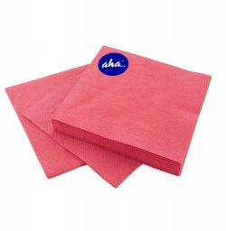 Aha Serwetki AHA, 3-warstwowe, składanie 1/4, 33x33cm, 20 szt., czerwone