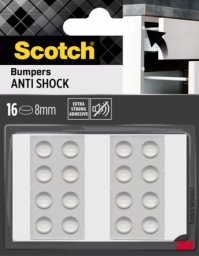 Scotch Odbojniki wygłuszające, samoprzylepne, okrągłe, 8mm, 16 szt., przezroczyste