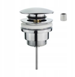 Watersolution Instadrain korek 2 w 1 klik-klak/otwarty do umywalki z przelewem i bez przelewu, chrom 2848