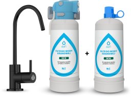 Zmiękczacz wody Dafi System filtrujący FLOW COMFORT 2x Filtr DC10 + kran ALTO czarny