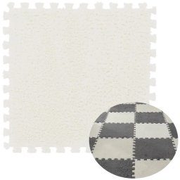 ITIMPORT Puzzle na podłogę PLUSZOWY Piankowe DYWAN MATA Ochronna DZIECI 30cm BIAŁA