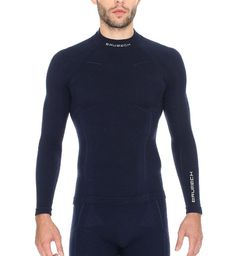 Brubeck Bluza męska Extreme Wool granatowa r. M (LS11920)